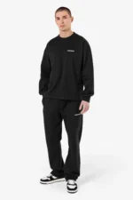 Rusk Logo Oversized Longsleeve Washed Black White Gum