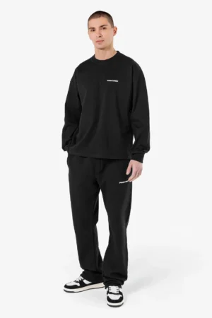 Rusk Logo Oversized Longsleeve Washed Black White Gum