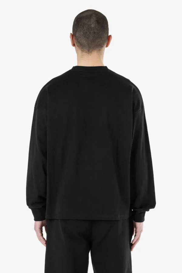 Rusk Logo Oversized Longsleeve Washed Black White Gum