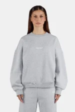 Sela Oversized Sweater Heather Grey White