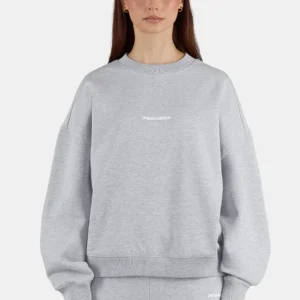 Sela Oversized Sweater Heather Grey White