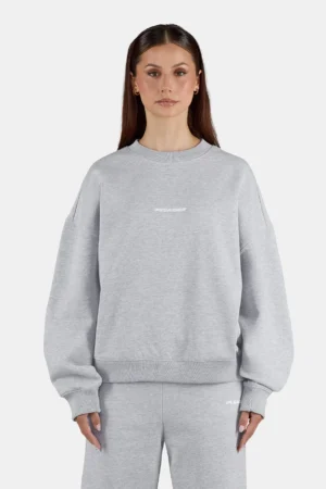 Sela Oversized Sweater Heather Grey White