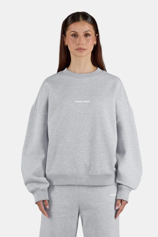 Sela Oversized Sweater Heather Grey White