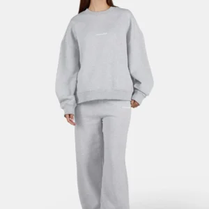 Sela Oversized Sweater Heather Grey White