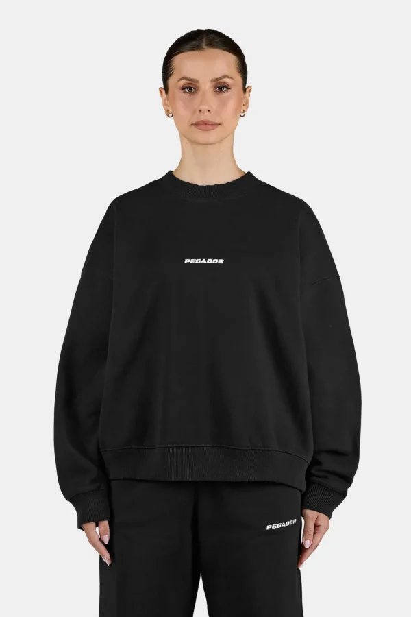 Sela Oversized Sweater Washed Black White