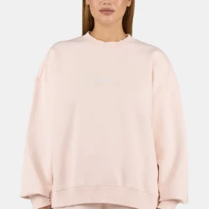 Sela Oversized Sweater Washed Dusty Rose White