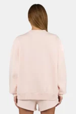 Sela Oversized Sweater Washed Dusty Rose White
