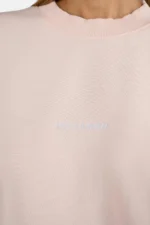 Sela Oversized Sweater Washed Dusty Rose White