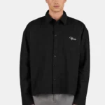 Signar Oversized Flannel Shirt Washed Black