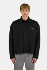 Signar Oversized Flannel Shirt Washed Black