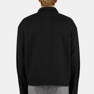 Signar Oversized Flannel Shirt Washed Black