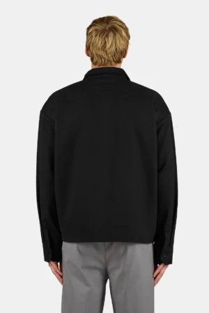 Signar Oversized Flannel Shirt Washed Black