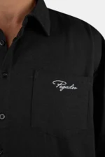 Signar Oversized Flannel Shirt Washed Black