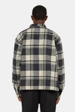 Signar Oversized Flannel Shirt Washed Checked Black Flint Grey