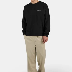 Signar Oversized Waffle Longsleeve Washed Black White