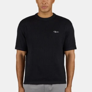 Signar Structured Knit Tee Black