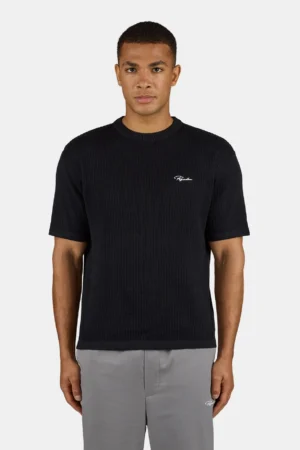 Signar Structured Knit Tee Black
