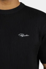 Signar Structured Knit Tee Black