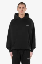 Signar Terry Raglan Hoodie Washed Black White