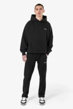 Signar Terry Raglan Hoodie Washed Black White