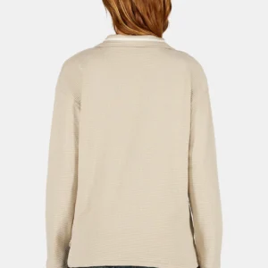 Sofia Waffle Polo Longsleeve Washed Cozy Beige