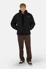 Solin Cord Puffer Jacket Black