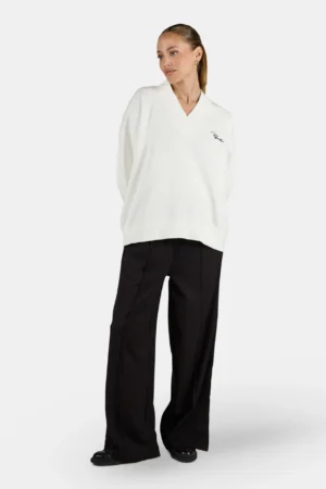 Stina V-Neck Oversized Sweater Washed Warm White