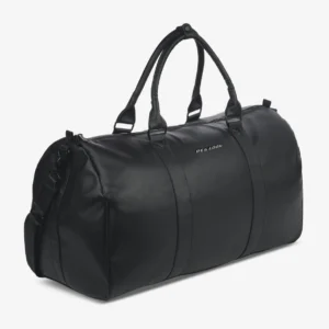 Strahan Logo Faux Leather Weekender Black