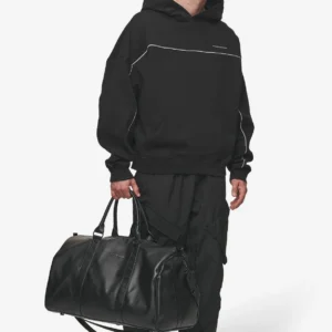 Strahan Logo Faux Leather Weekender Black