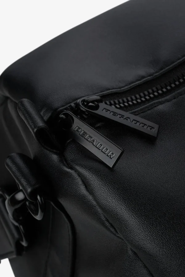 Strahan Logo Faux Leather Weekender Black