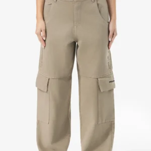 Taily Super Baggy Cargo Jeans Desert Taupe