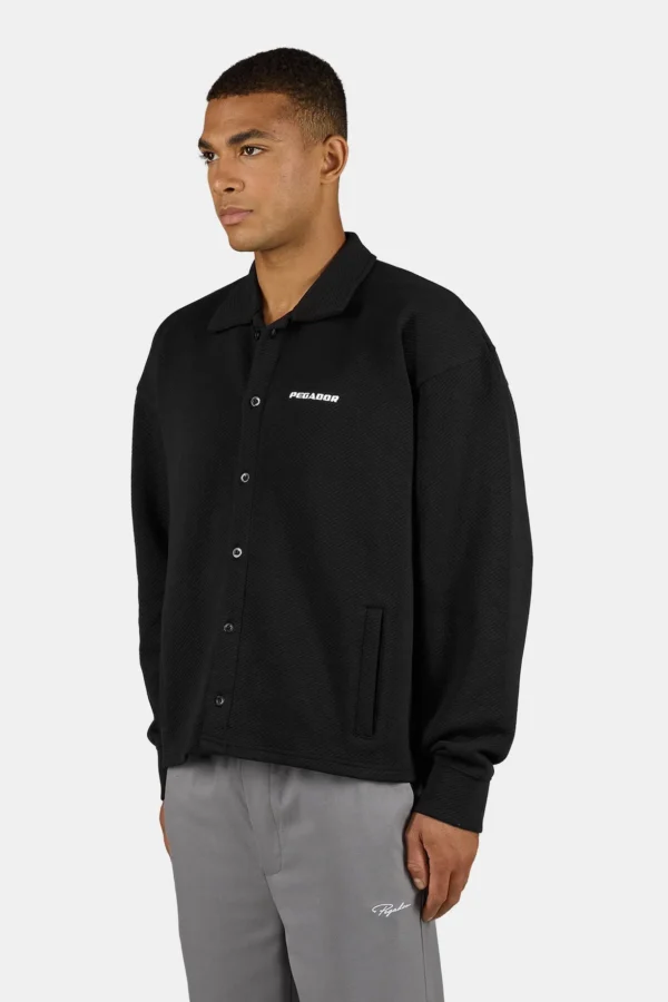 Tate Structured Overshirt Washed Black White