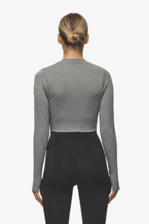 Telly Rib Longsleeve Washed Deep Grey