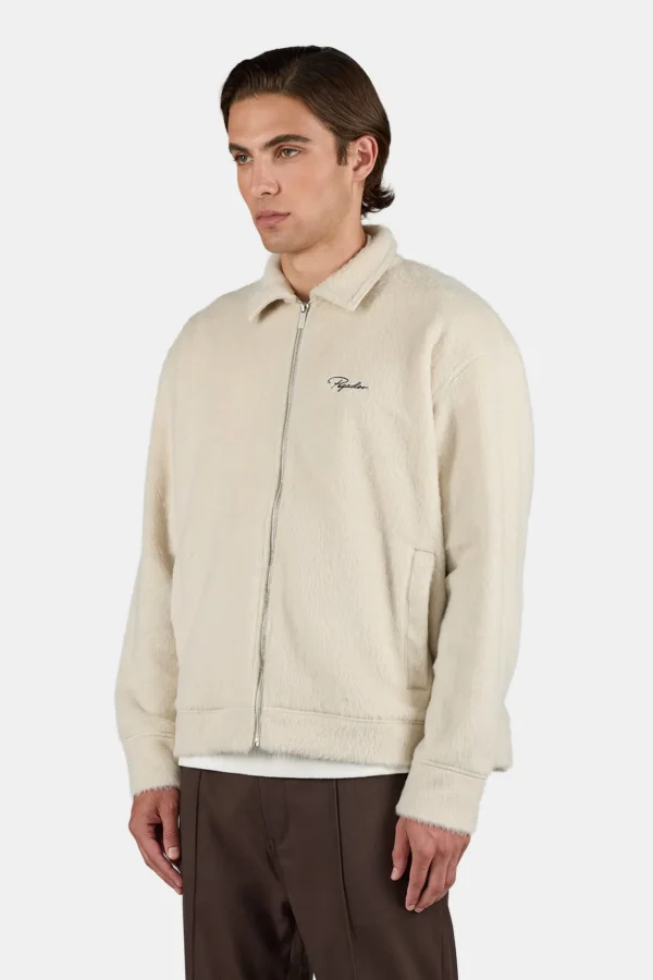 Teros Furry Flannel Overshirt Stone
