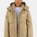 Valera Crushed Oversized Puffer Jacket Sand