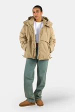 Valera Crushed Oversized Puffer Jacket Sand