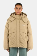 Valera Crushed Oversized Puffer Jacket Sand