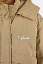 Valera Crushed Oversized Puffer Jacket Sand