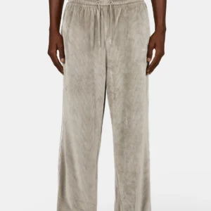 Vesoul Wide Rib Velour Track Pants Flint Grey