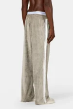 Vesoul Wide Rib Velour Track Pants Flint Grey
