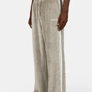Vesoul Wide Rib Velour Track Pants Flint Grey