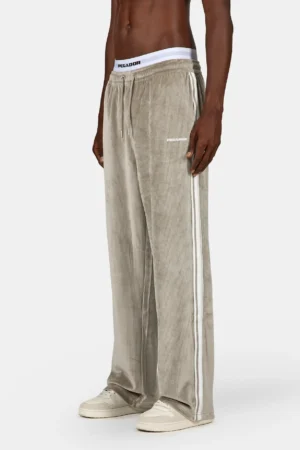 Vesoul Wide Rib Velour Track Pants Flint Grey