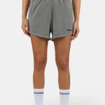 Wiluna High Waisted Sweat Shorts Vintage Grey Black