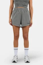 Wiluna High Waisted Sweat Shorts Vintage Grey Black