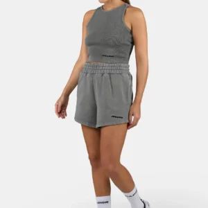 Wiluna High Waisted Sweat Shorts Vintage Grey Black
