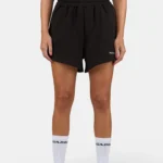 Wiluna High Waisted Sweat Shorts Washed Black White