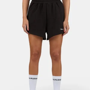 Wiluna High Waisted Sweat Shorts Washed Black White