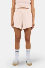 Wiluna High Waisted Sweat Shorts Washed Dusty Rose White