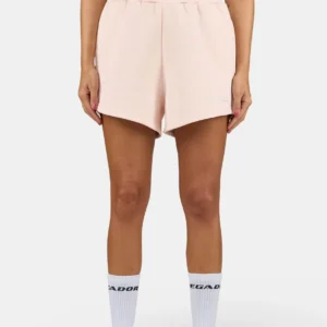 Wiluna High Waisted Sweat Shorts Washed Dusty Rose White