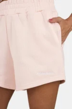 Wiluna High Waisted Sweat Shorts Washed Dusty Rose White